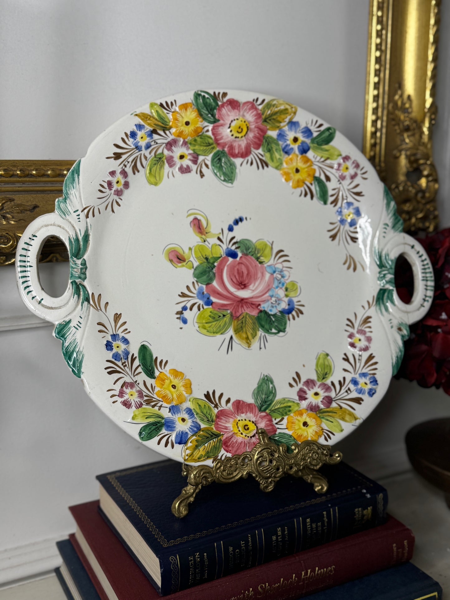 Italian Vintage Handpainted Large Plate
