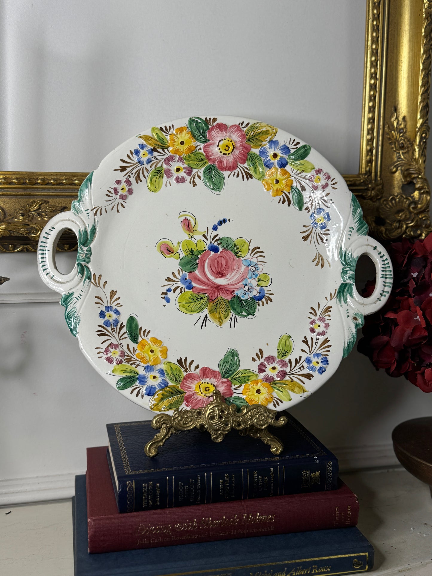 Italian Vintage Handpainted Large Plate