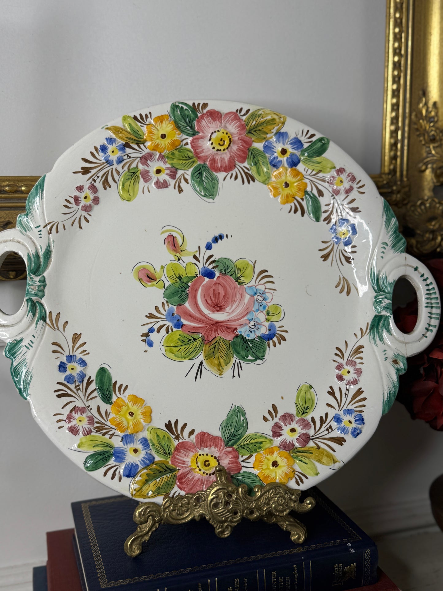 Italian Vintage Handpainted Large Plate