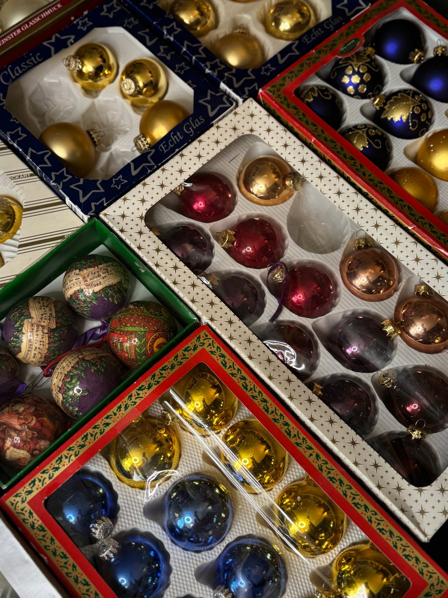 Vintage European 90s Glass Christmas Baubles - Mixed Sizes 5–6 cm