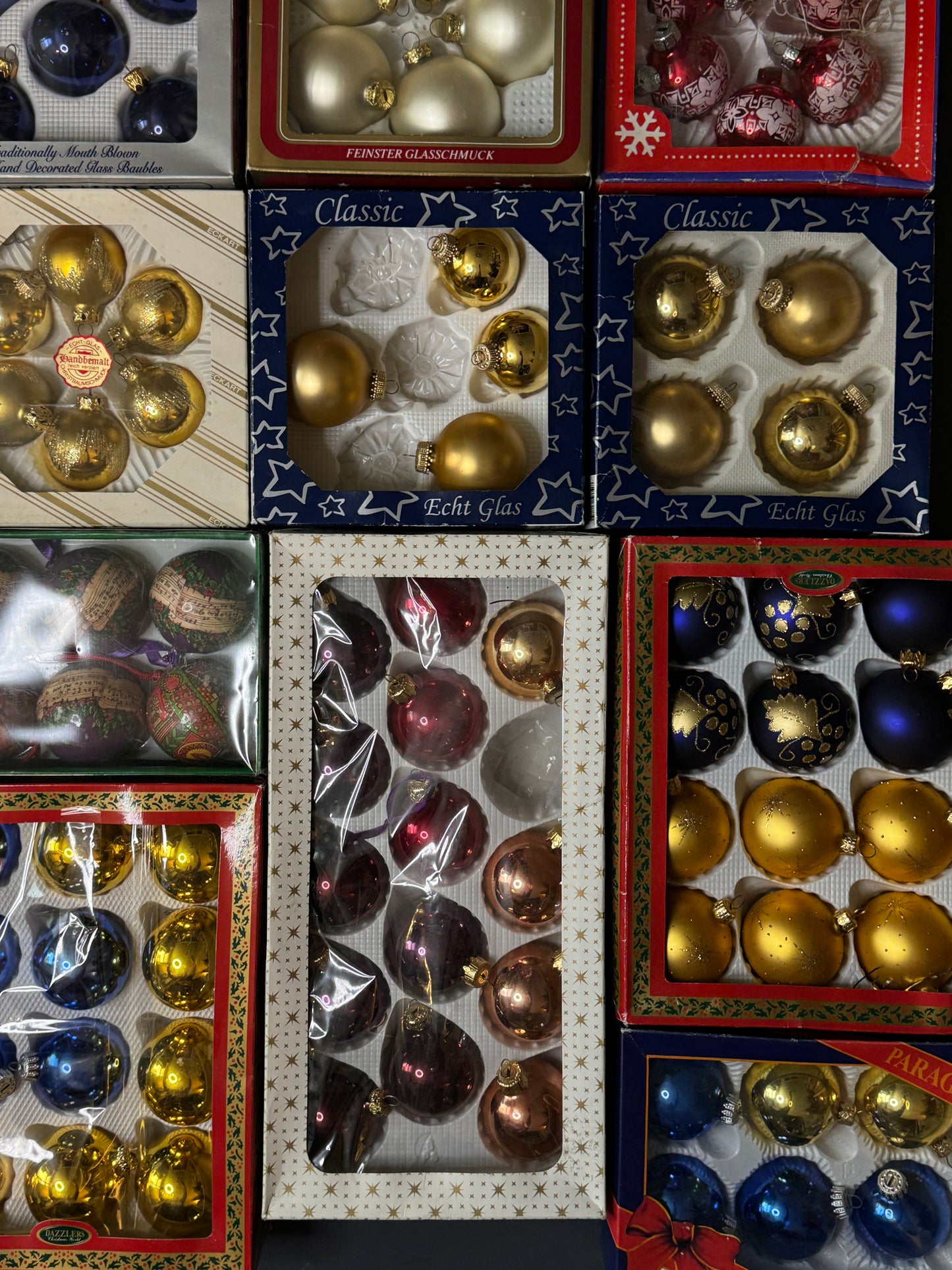 Vintage European 90s Glass Christmas Baubles - Mixed Sizes 5–6 cm