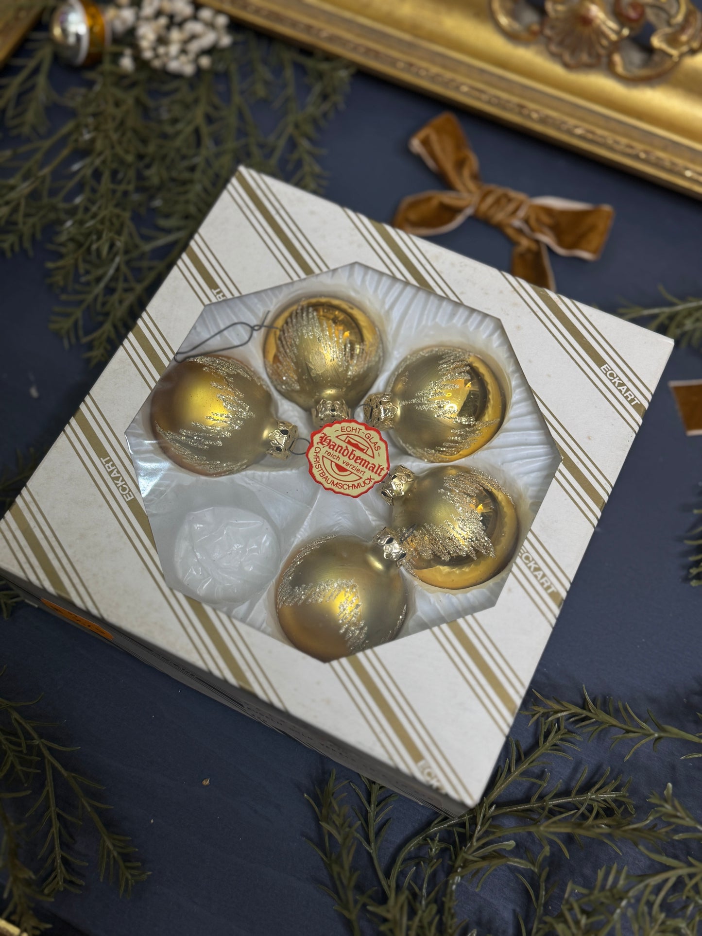 Vintage German Glass Christmas Baubles - Mixed Sizes