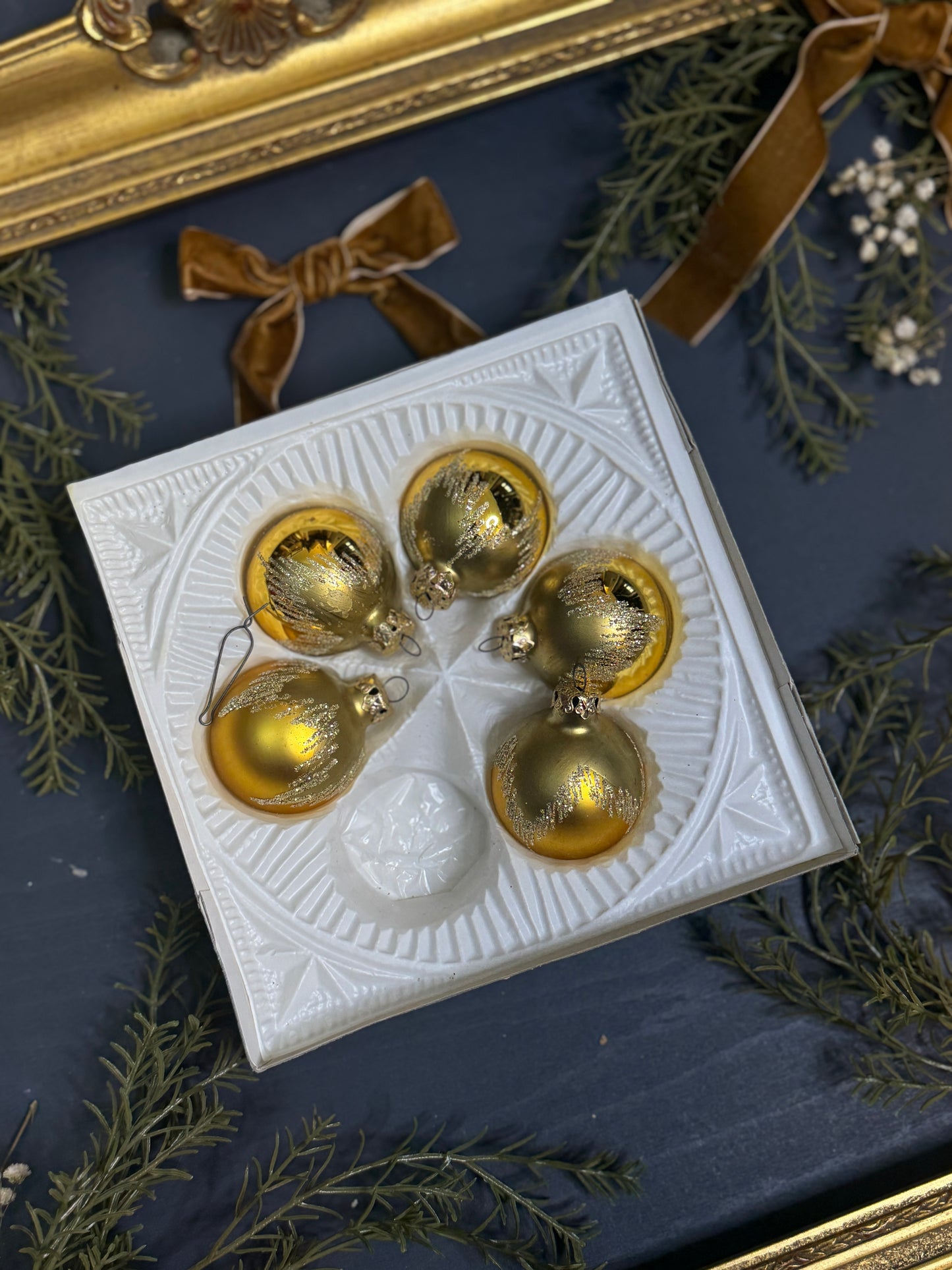 Vintage German Glass Christmas Baubles - Mixed Sizes