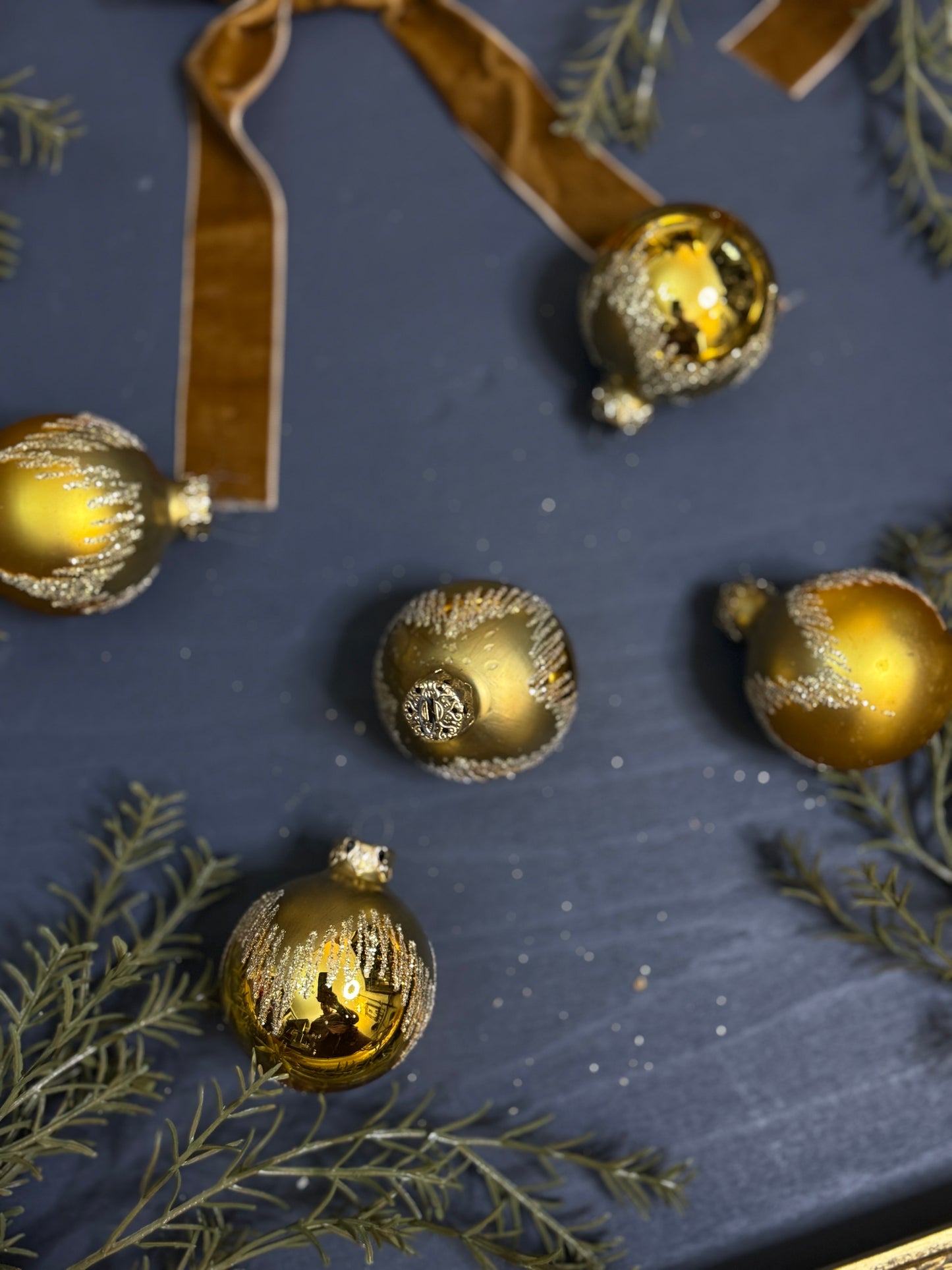 Vintage German Glass Christmas Baubles - Mixed Sizes