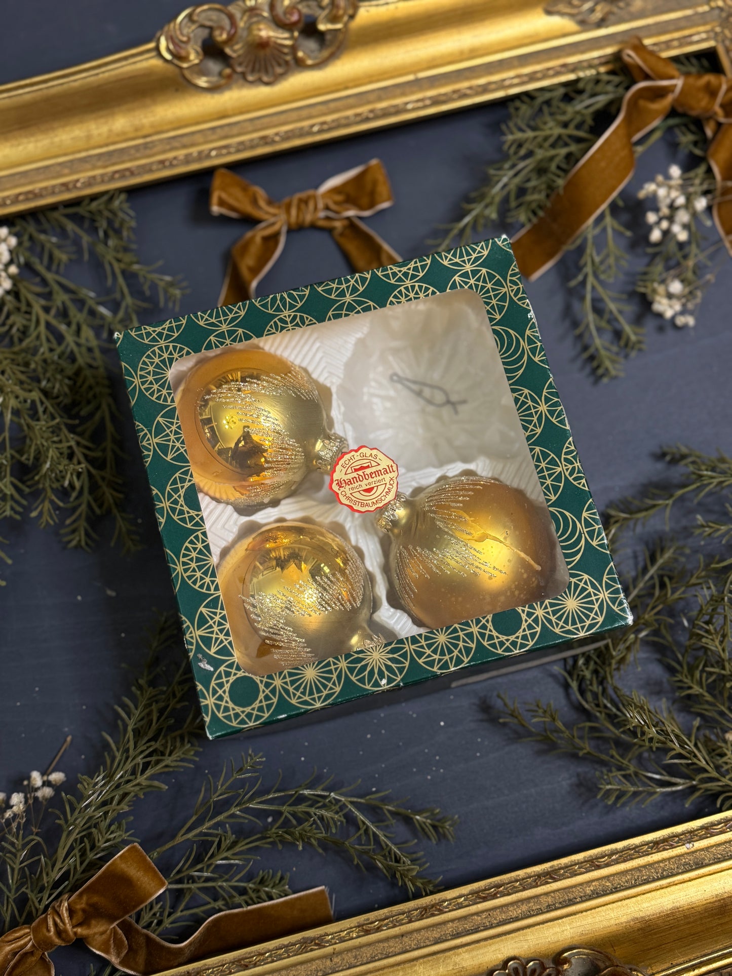 Vintage German Glass Christmas Baubles - Mixed Sizes