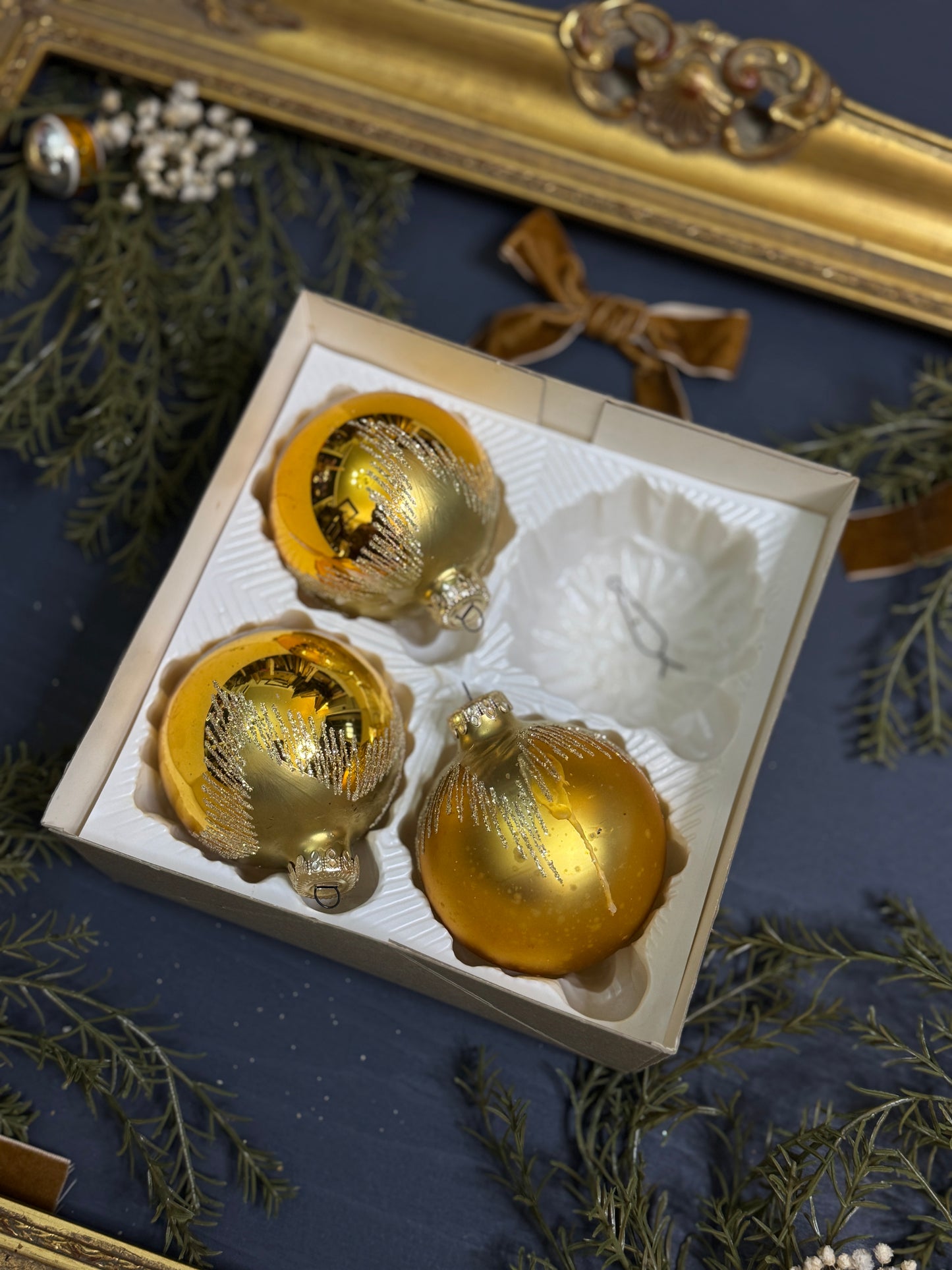 Vintage German Glass Christmas Baubles - Mixed Sizes