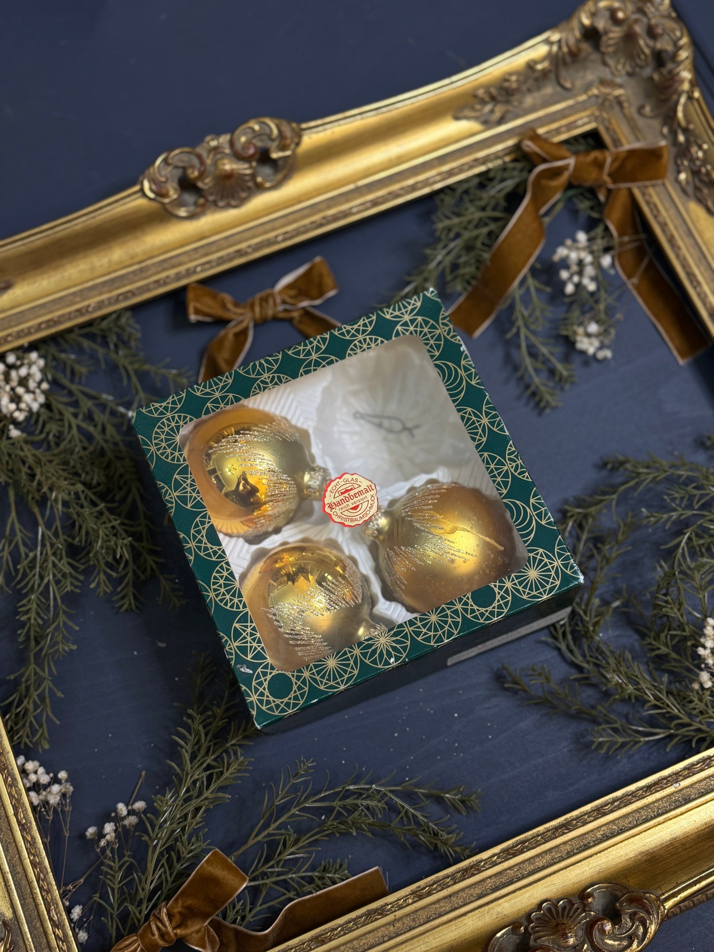 Vintage German Glass Christmas Baubles - Mixed Sizes