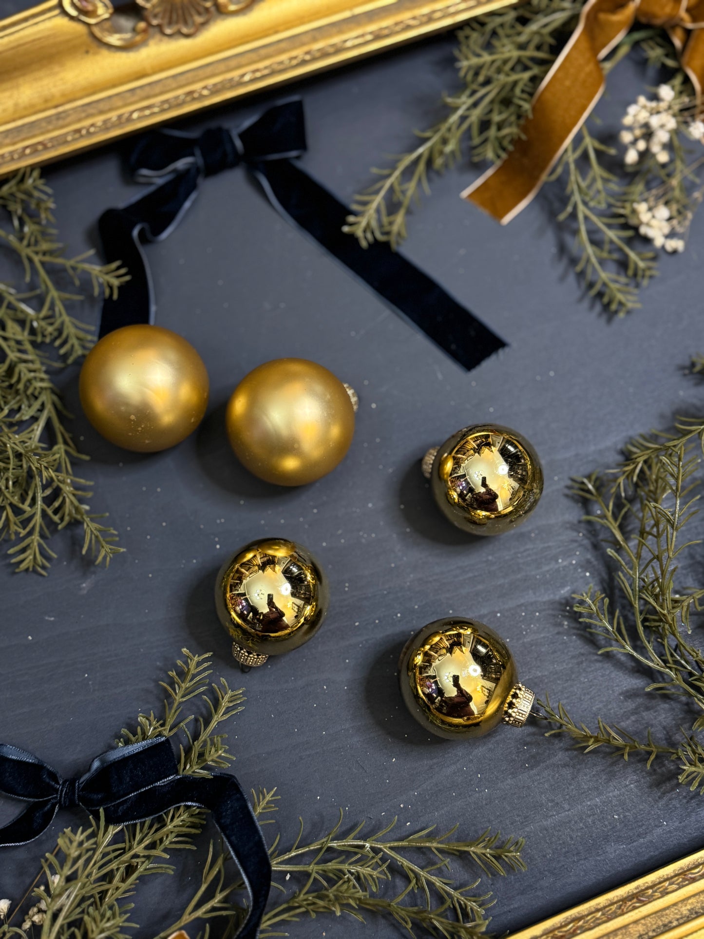 Vintage Polish Glass Christmas Baubles - 2 boxes - Mixed Sizes
