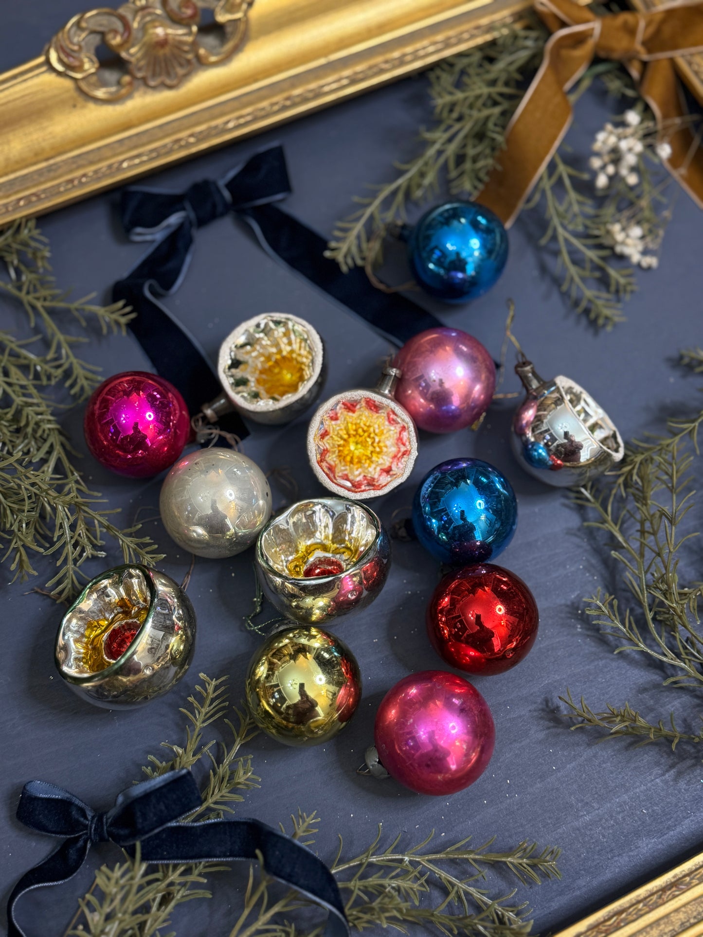 Vintage European 90s Glass Christmas Baubles - Mixed Sizes 5–6 cm