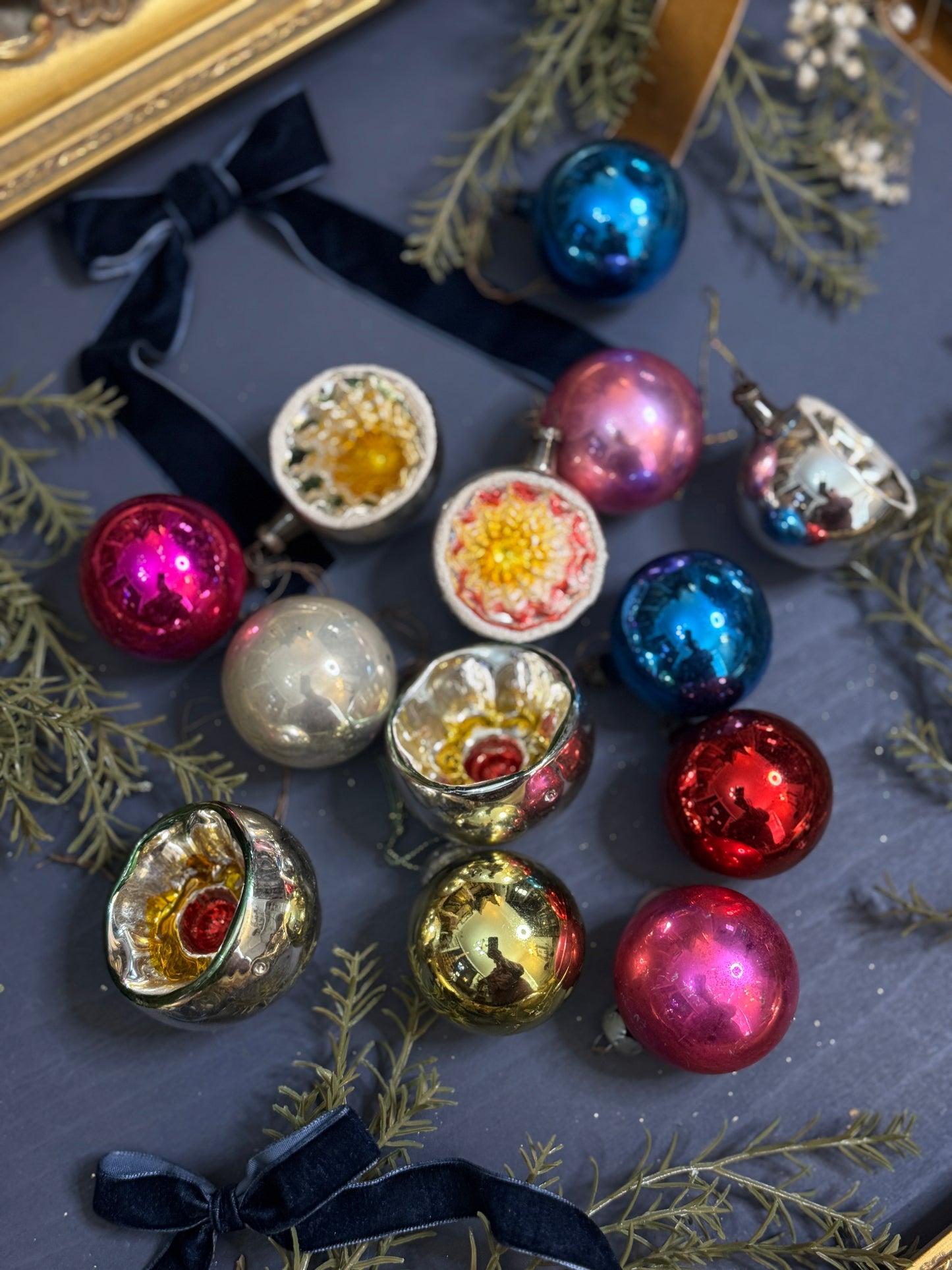 Vintage European 90s Glass Christmas Baubles - Mixed Sizes 5–6 cm