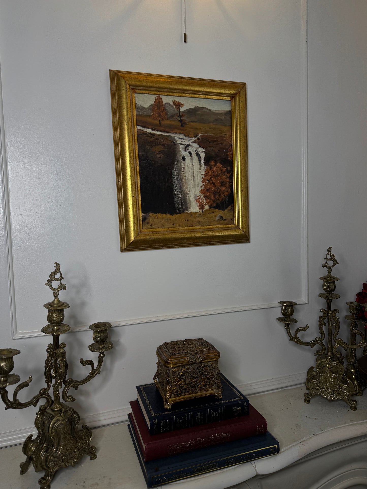 Golden Season – Vintage Autumn Oil Painting in Gilt Frame