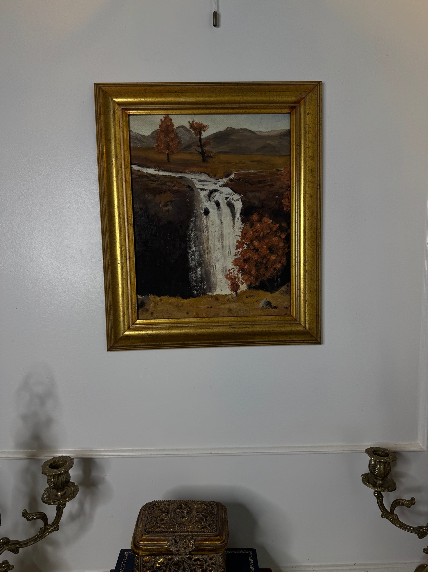 Golden Season – Vintage Autumn Oil Painting in Gilt Frame