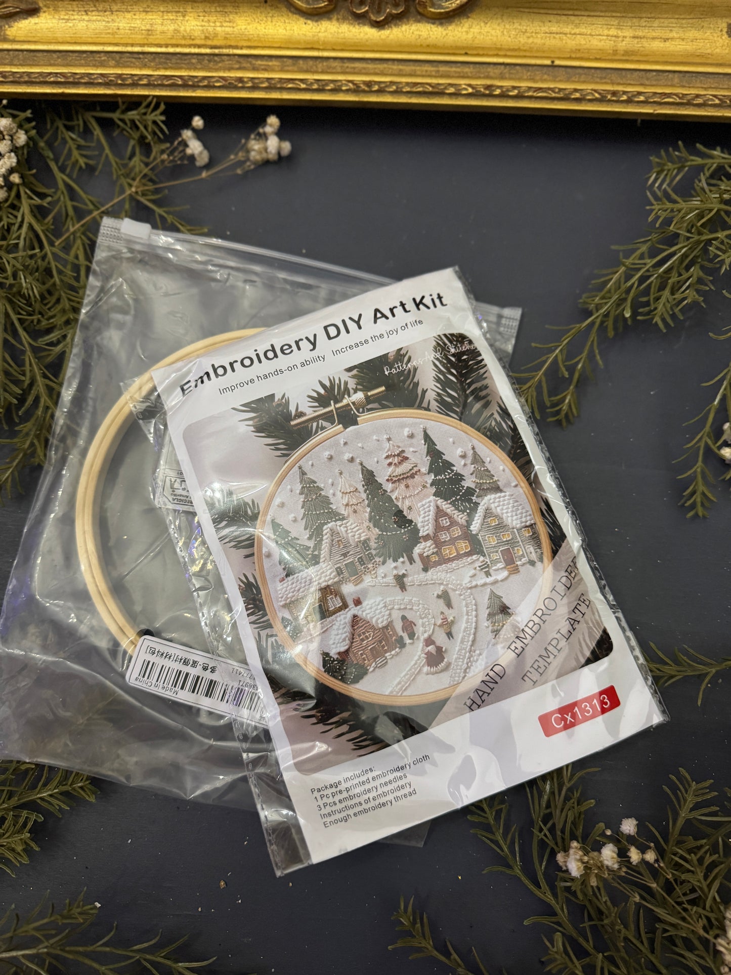 Embroidery Kit – Winter Snowland in the Mountains
