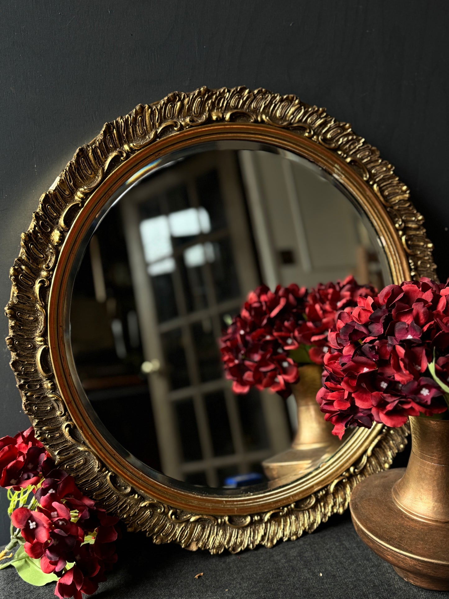 The Glided Halo Vintage Gold Bevelled Wall Mirror
