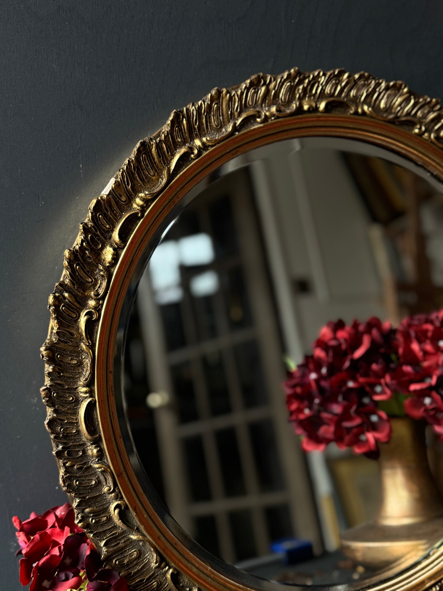 The Glided Halo Vintage Gold Bevelled Wall Mirror