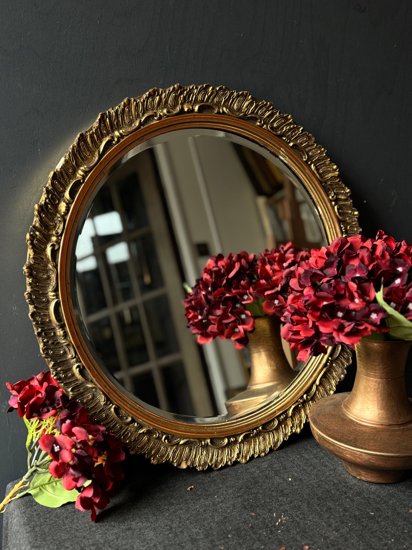 The Glided Halo Vintage Gold Bevelled Wall Mirror