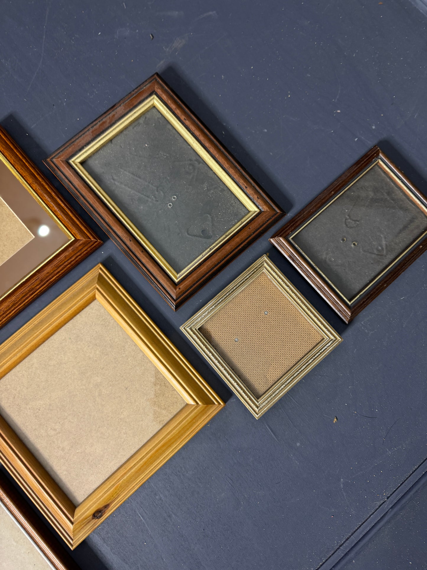 Small Vintage Wooden Gallery Wall Frames – Set of 7