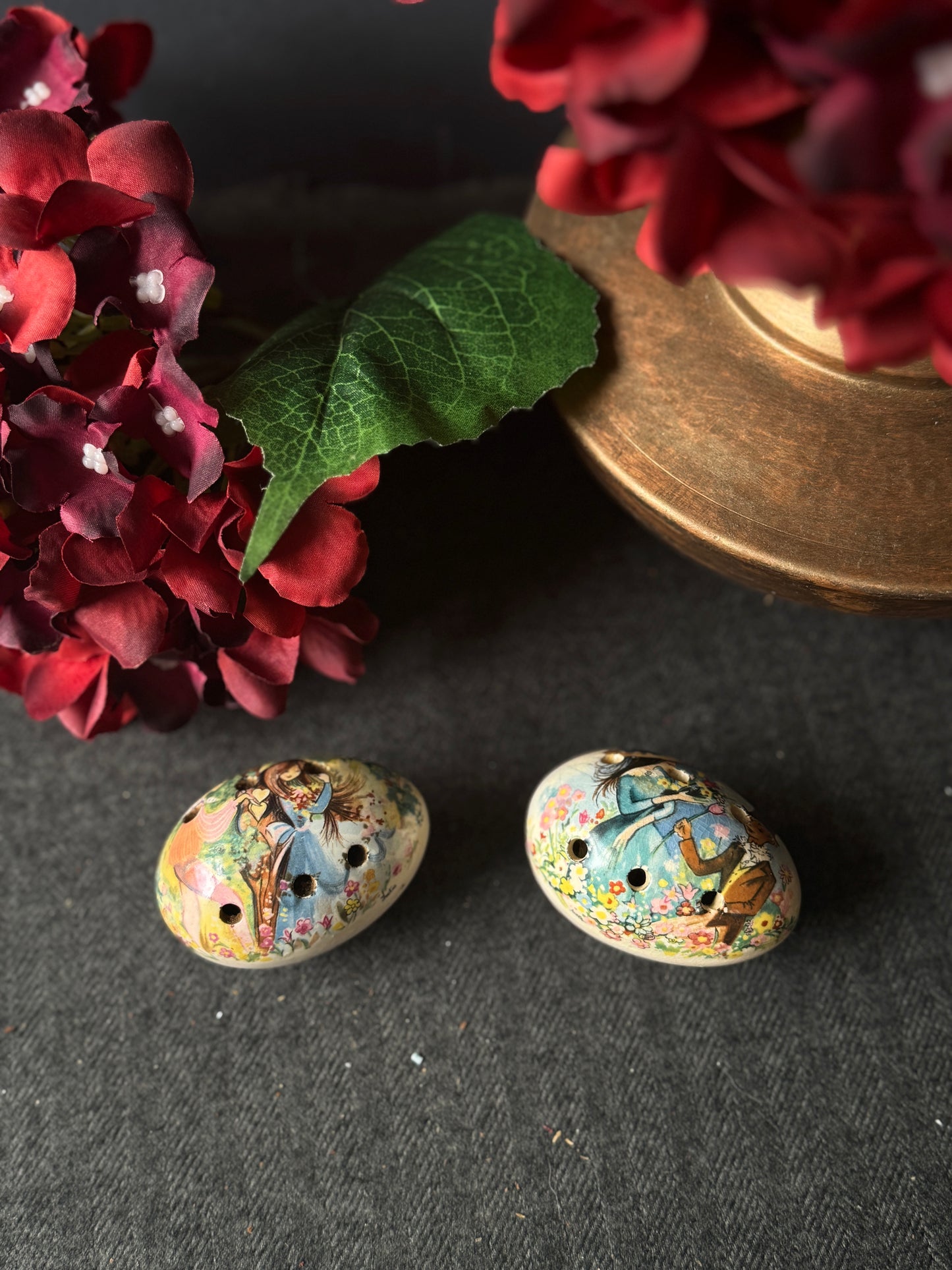 Vintage Ceramic Pomanders A Timeless Touch of Fragrance & Charm Pair