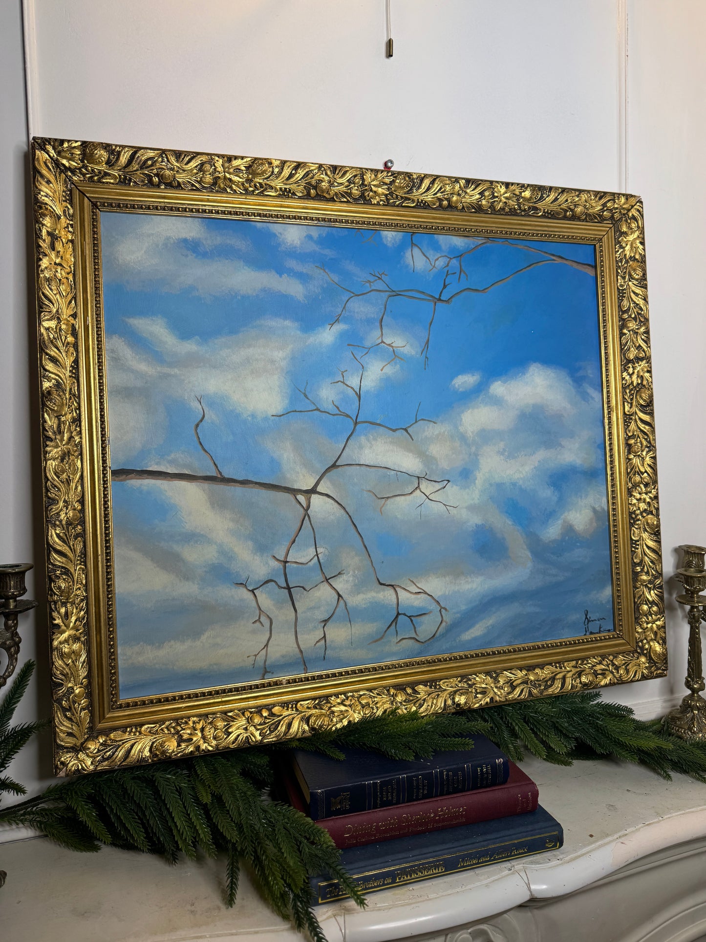 Signed Vintage Oil Painting in Gold Gilded Belvoir Frame (72 x 62 cm)