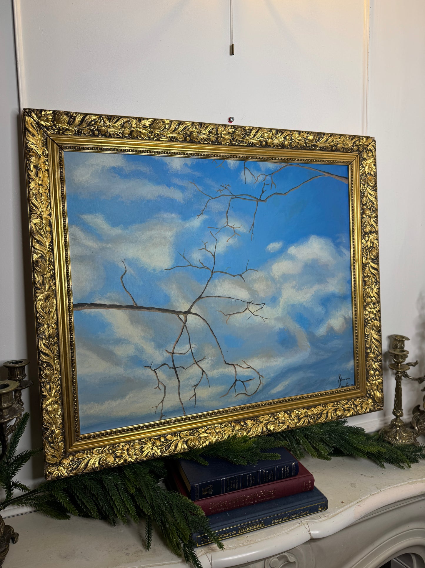 Signed Vintage Oil Painting in Gold Gilded Belvoir Frame (72 x 62 cm)