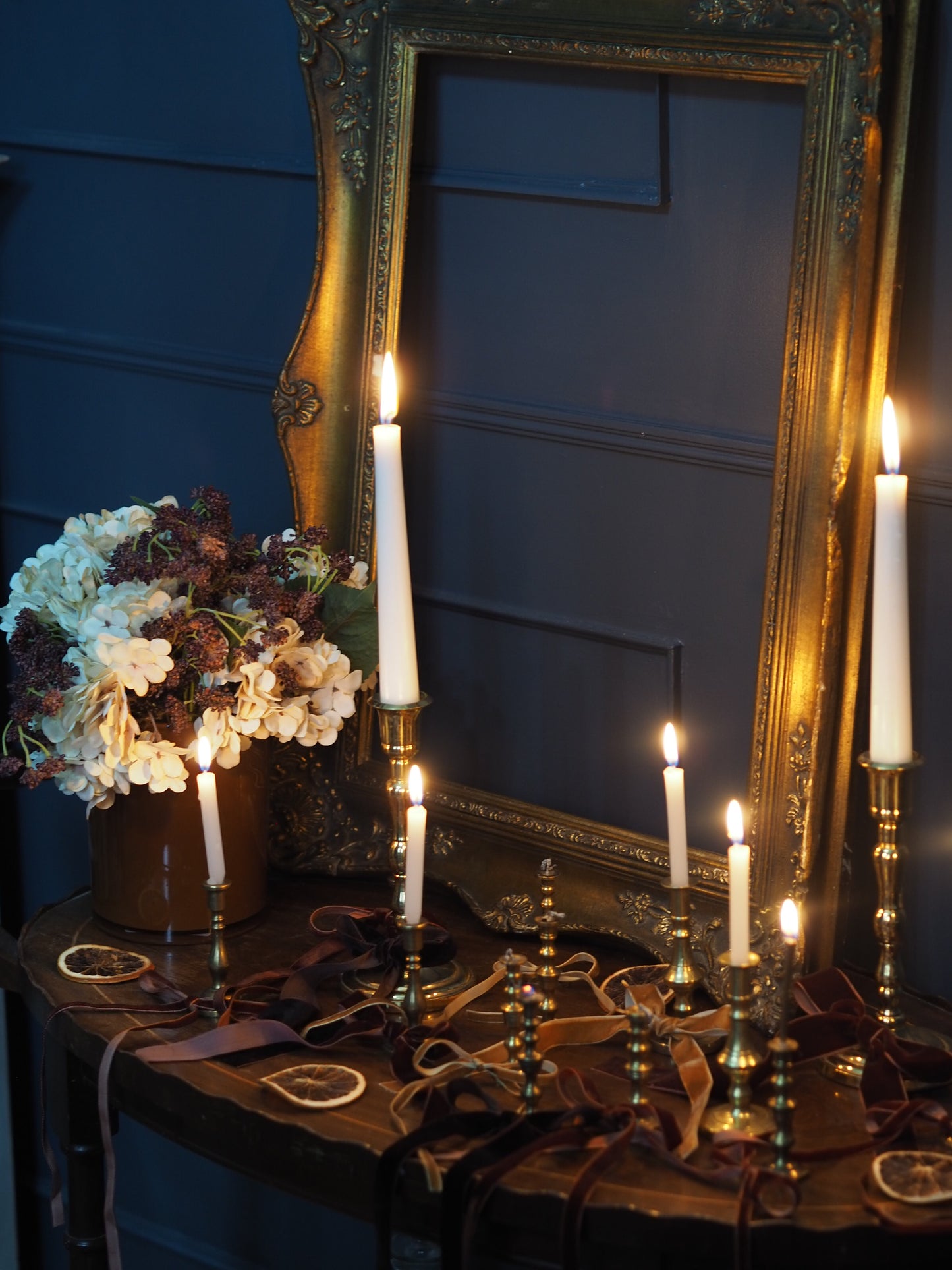 Vintage European Brass Mini Candlesticks