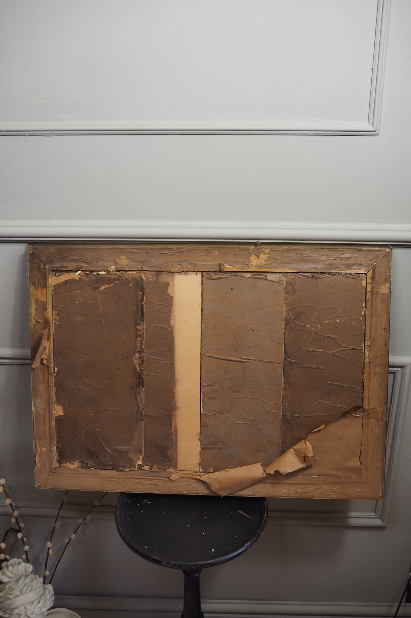 Antique Oil Painting – Signed G.J. (c. 1930–1940) in Simple Gold Gilt Frame