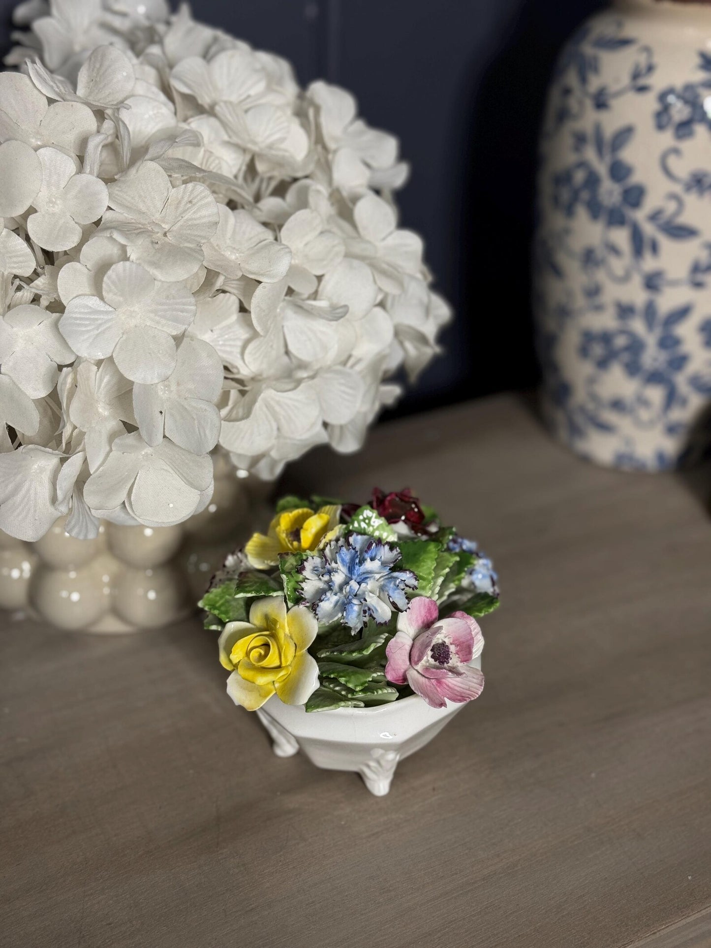 Vintage Royal Doulton Hand Painted Flower Pot Decor