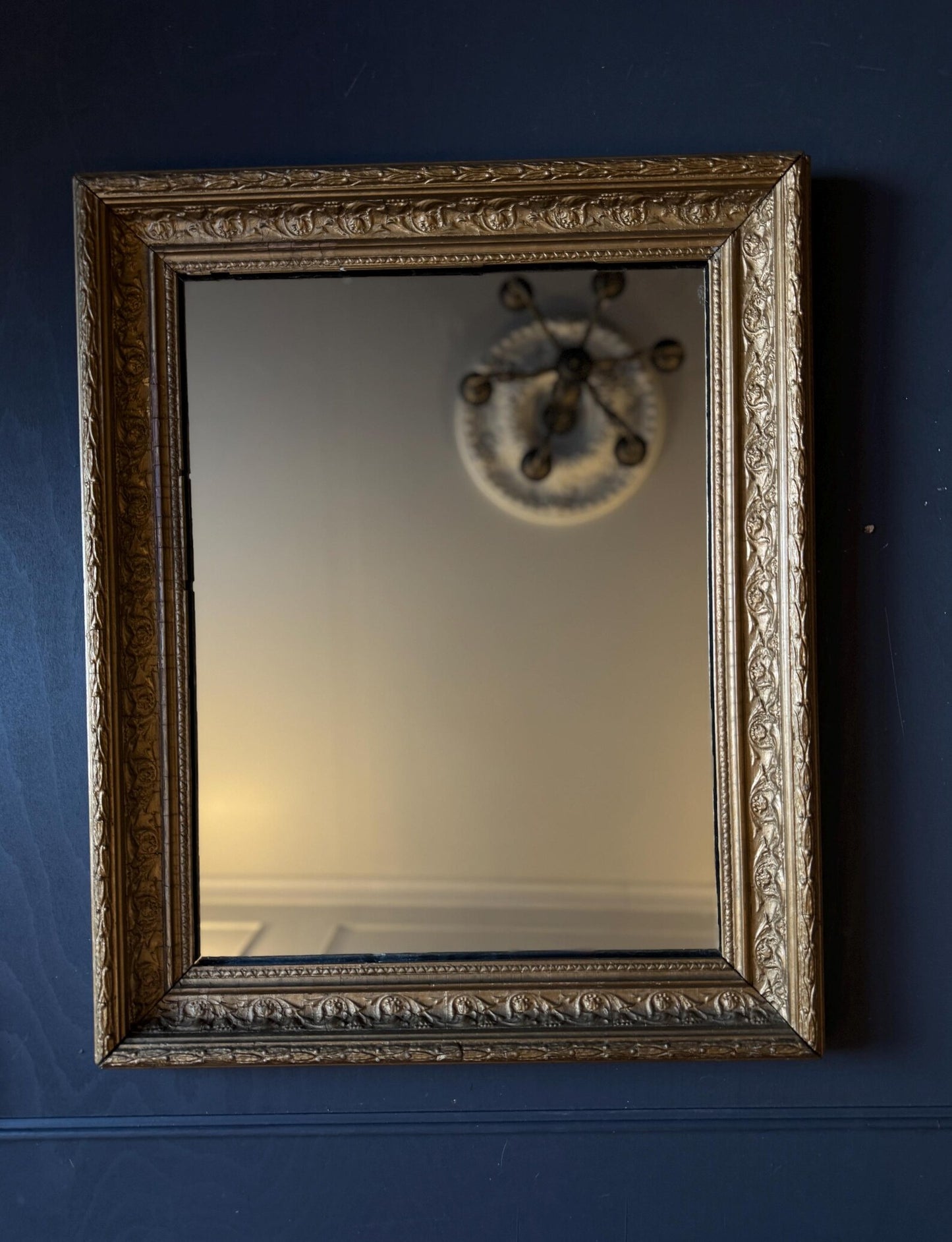 Vintage Heavy Gold / Ornate Gold Framed Antique Mirror - Medium