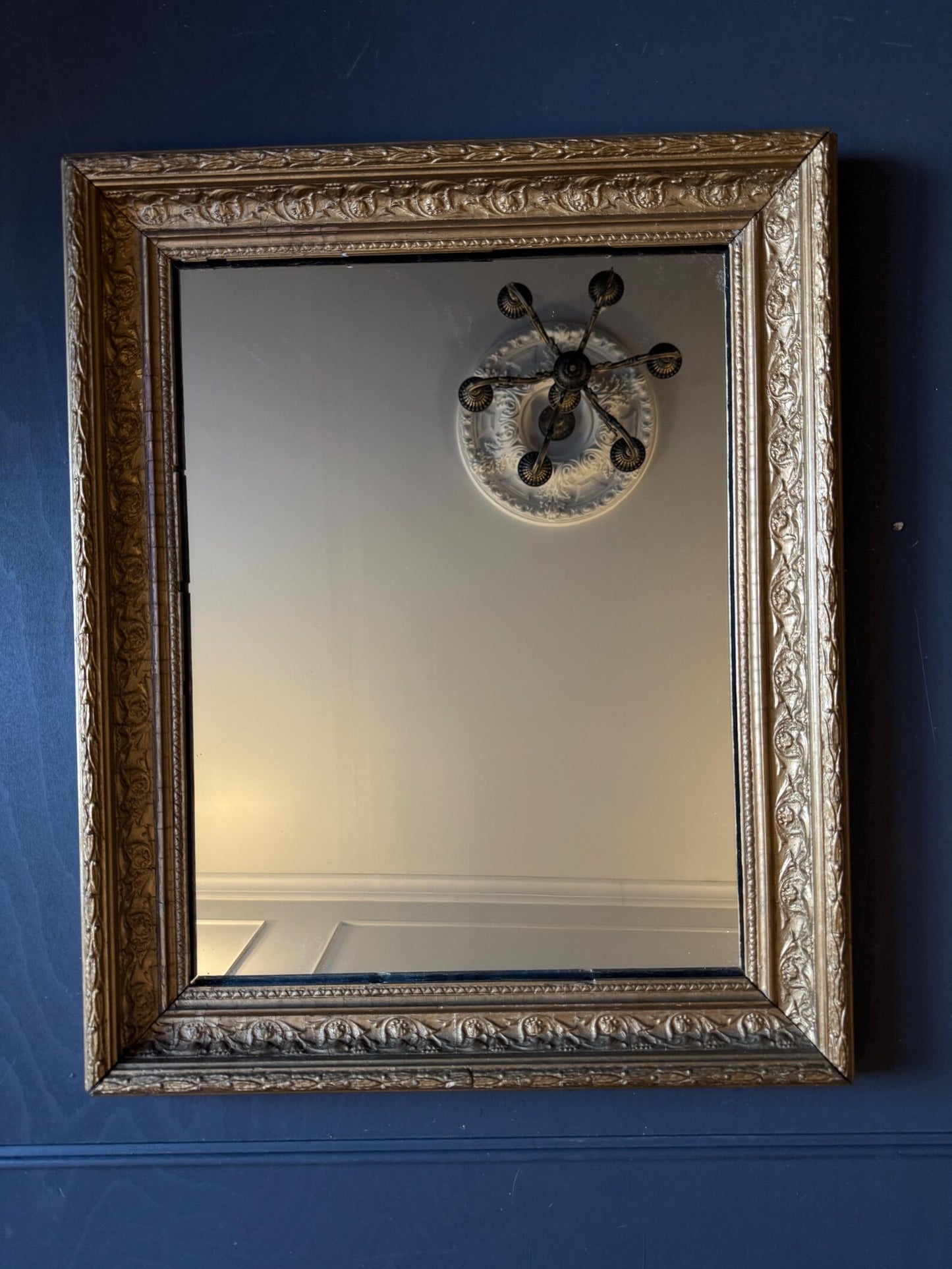 Vintage Heavy Gold / Ornate Gold Framed Antique Mirror - Medium
