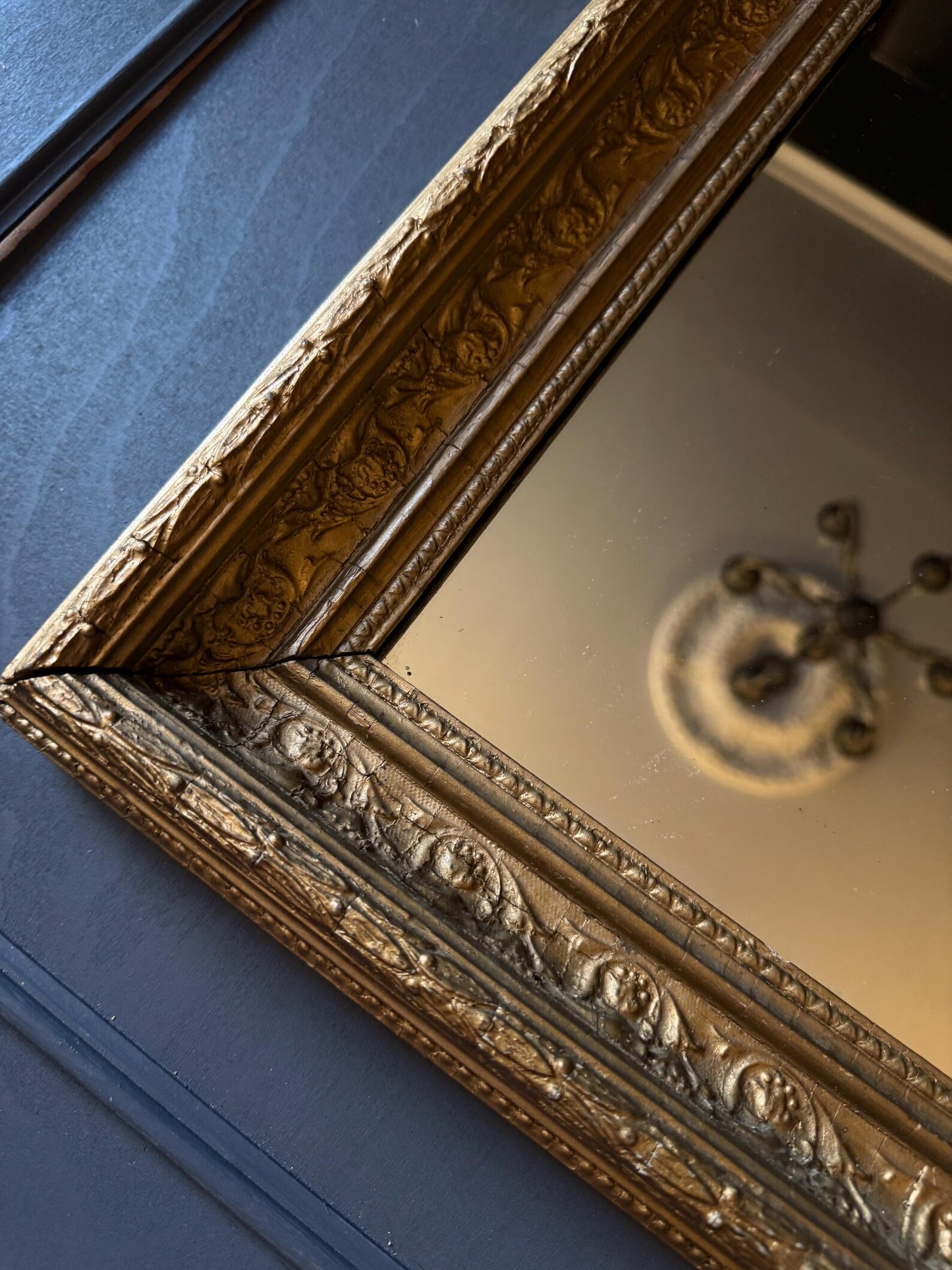 Vintage Heavy Gold / Ornate Gold Framed Antique Mirror - Medium