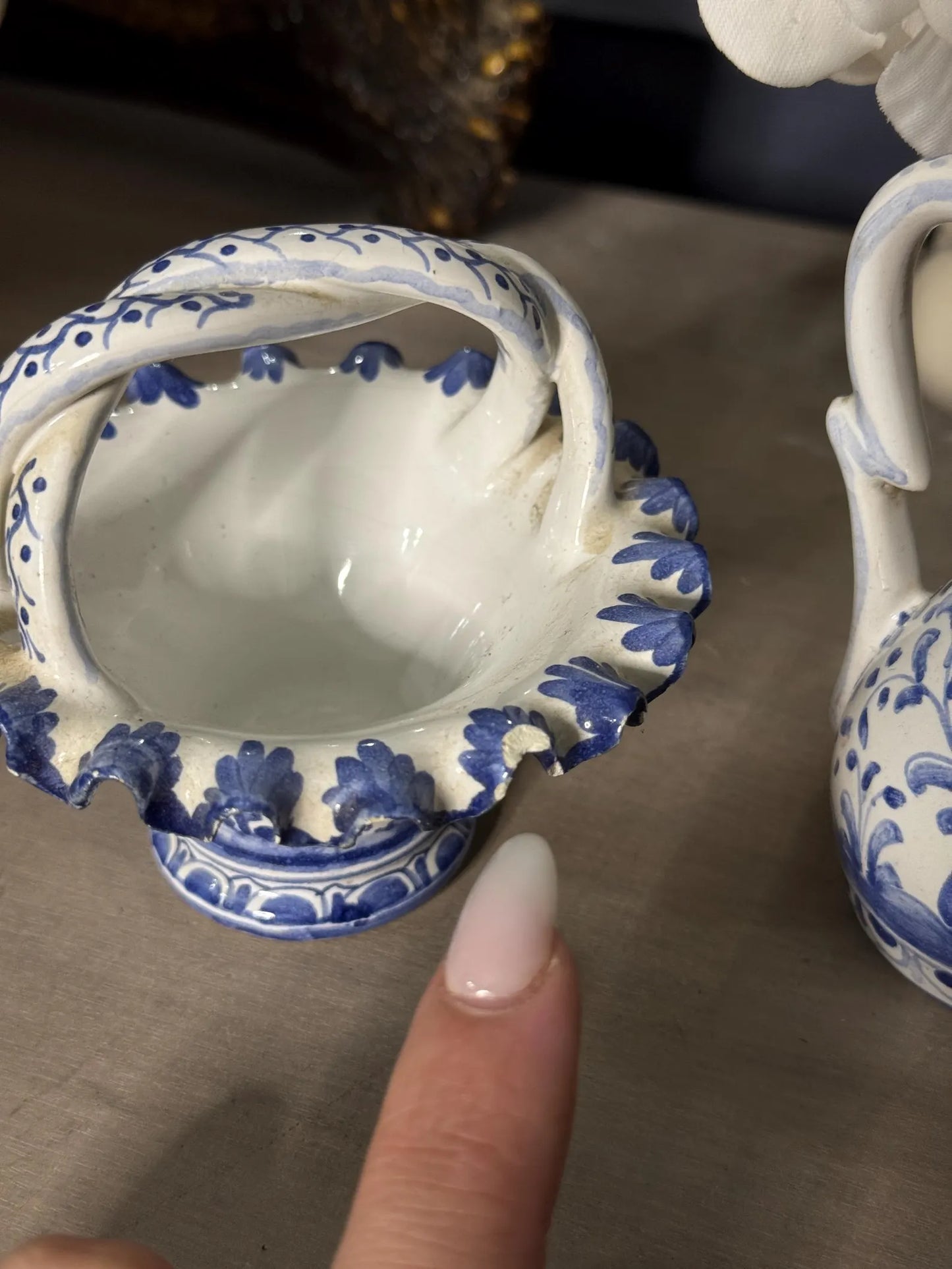Vintage Hand Painted Filcer Portugal Pottery Set