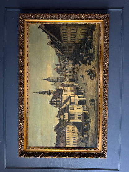 Extra Large - Antique Textured Print in Gold Ornate Frame