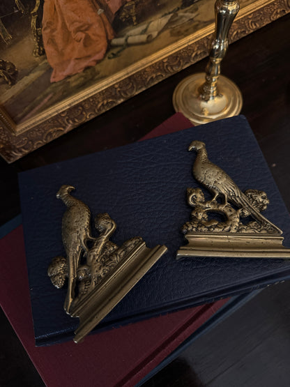 Vintage Brass Pheasant Bookend