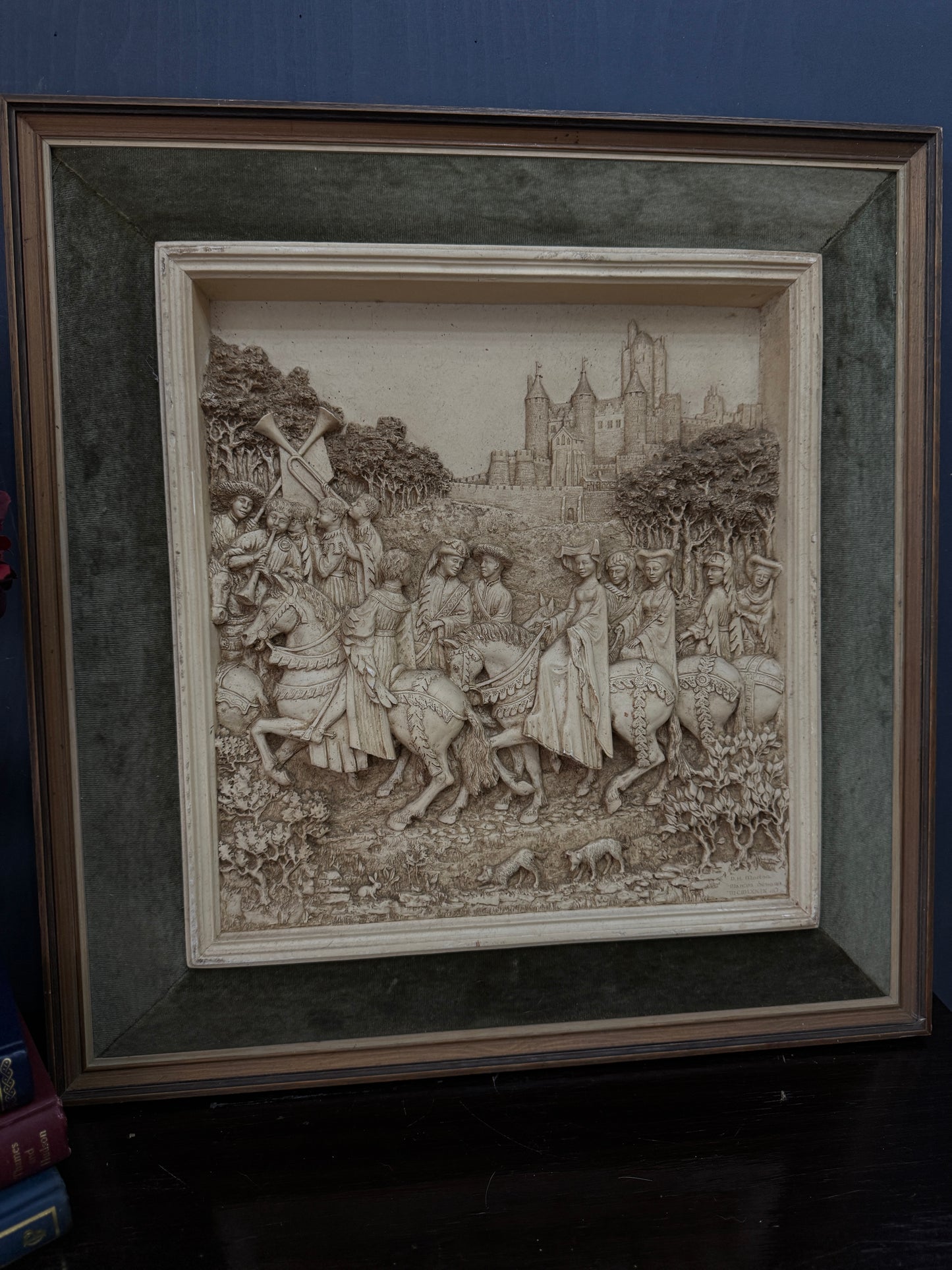 Vintage D.H. Moreton 1979 Marcus Designs Wall Plaque | Romantic Courtship Scene | Woodland Animals | 3D Raised Relief Art