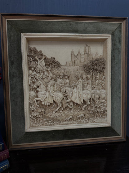 Vintage D.H. Moreton 1979 Marcus Designs Wall Plaque | Romantic Courtship Scene | Woodland Animals | 3D Raised Relief Art