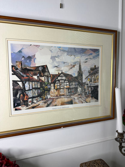 Robert Kilvert Limited Edition Collage Print – Weobley Village, Herefordshire 35/500