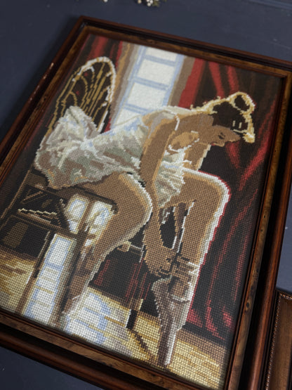 “The Graceful Dancer” – Hand-Stitched Gobelin Embroidery Art