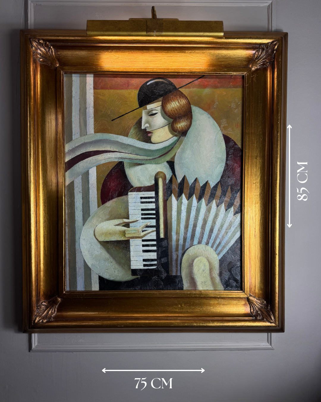Art Deco Style Oil Painting - Homage to Fabio Hurtado's Blue tango" Oblivion