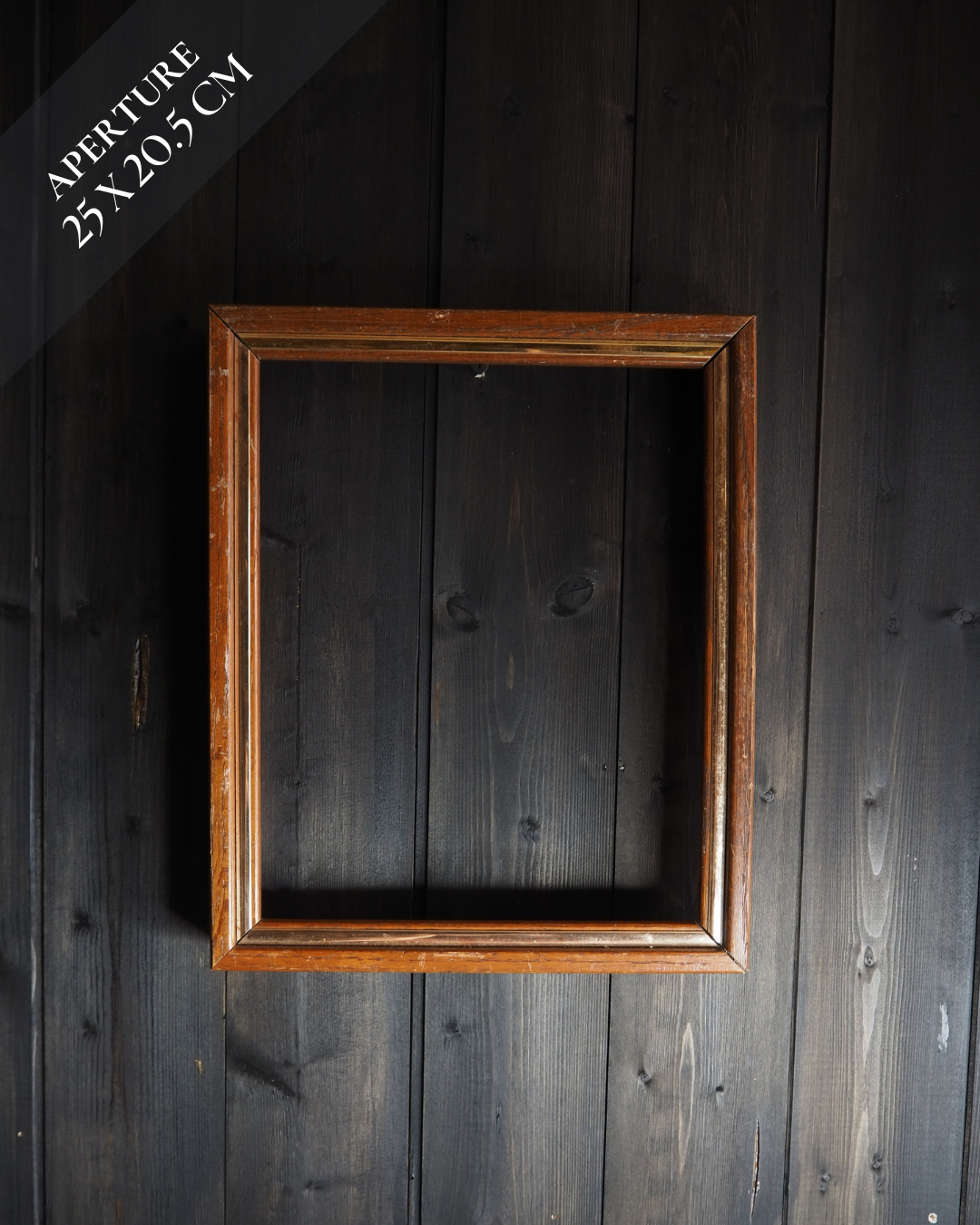 The Ashford – Deep Mini Vintage Wooden Frame with Gold Trim