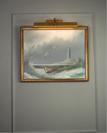 Vintage Lighthouse Seascape Scenery Oil Paintings - Coastal Wall Art
