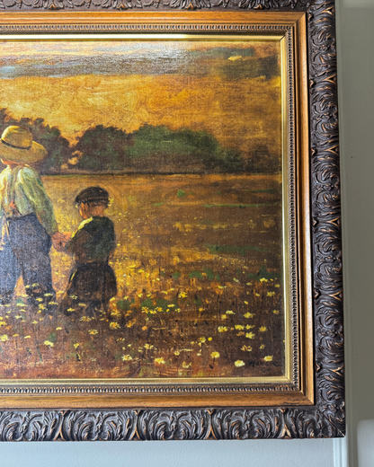 In the Mowing by Winslow Homer – Giclée Art Print in Ornate Heritage Frame