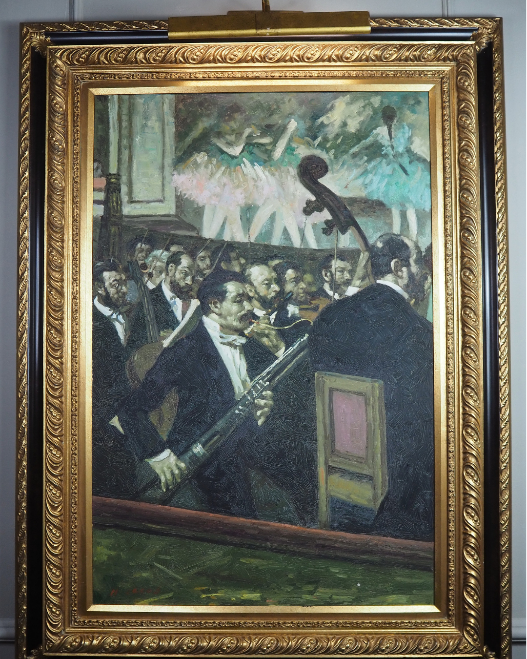 The Orchestra at the Opera by Edgar Degas - Homage Large Oil painting by M.Jacob
