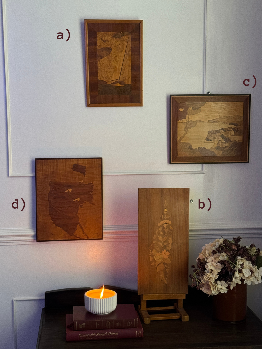 Italian Inlaid Vintage Gallery Wall Set