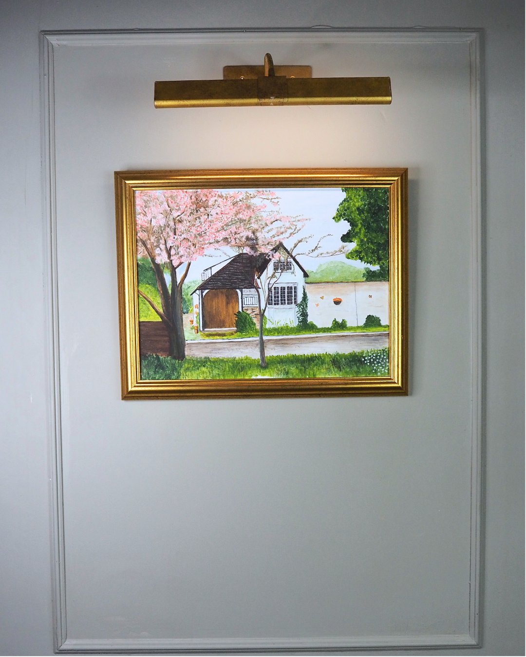 Blossoms at Bramble Cottage - Original Oil Painting by N.G. Reynolds