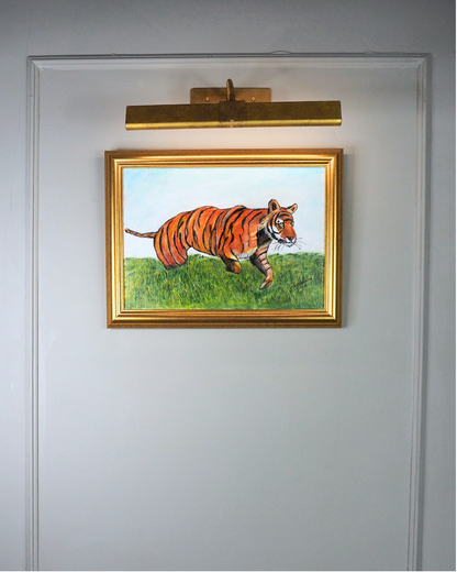 Regal Stripes – Vintage Tiger Portrait Oil Painting  by N.G. Reynolds