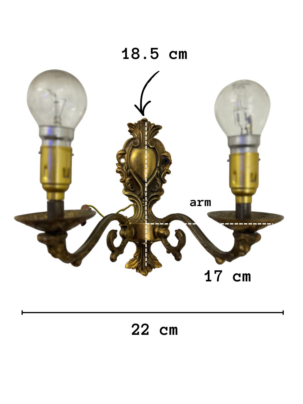 Vintage French Louis Style Solid Brass Wall– 2 Arm Sconces, 5 Arm Chandeliers Optional Shades