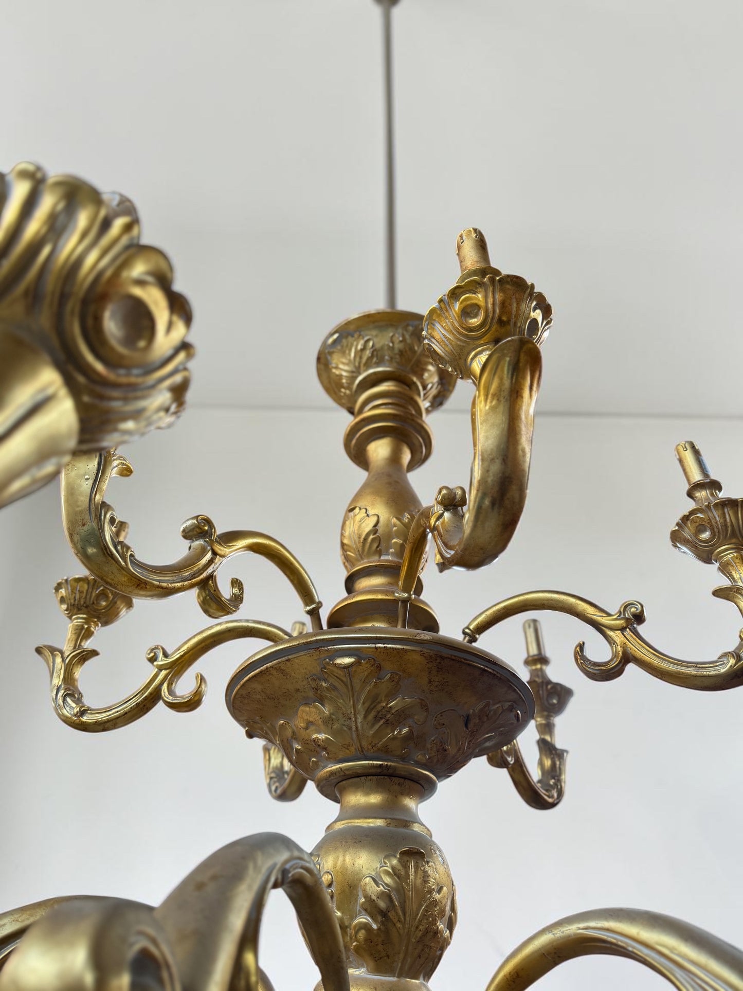 Huge Vintage French Gilded Ornate Chandelier | Extra Large 2 Tier Chandelier
