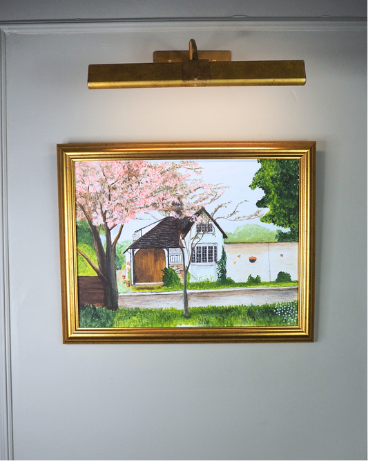 Blossoms at Bramble Cottage - Original Oil Painting by N.G. Reynolds