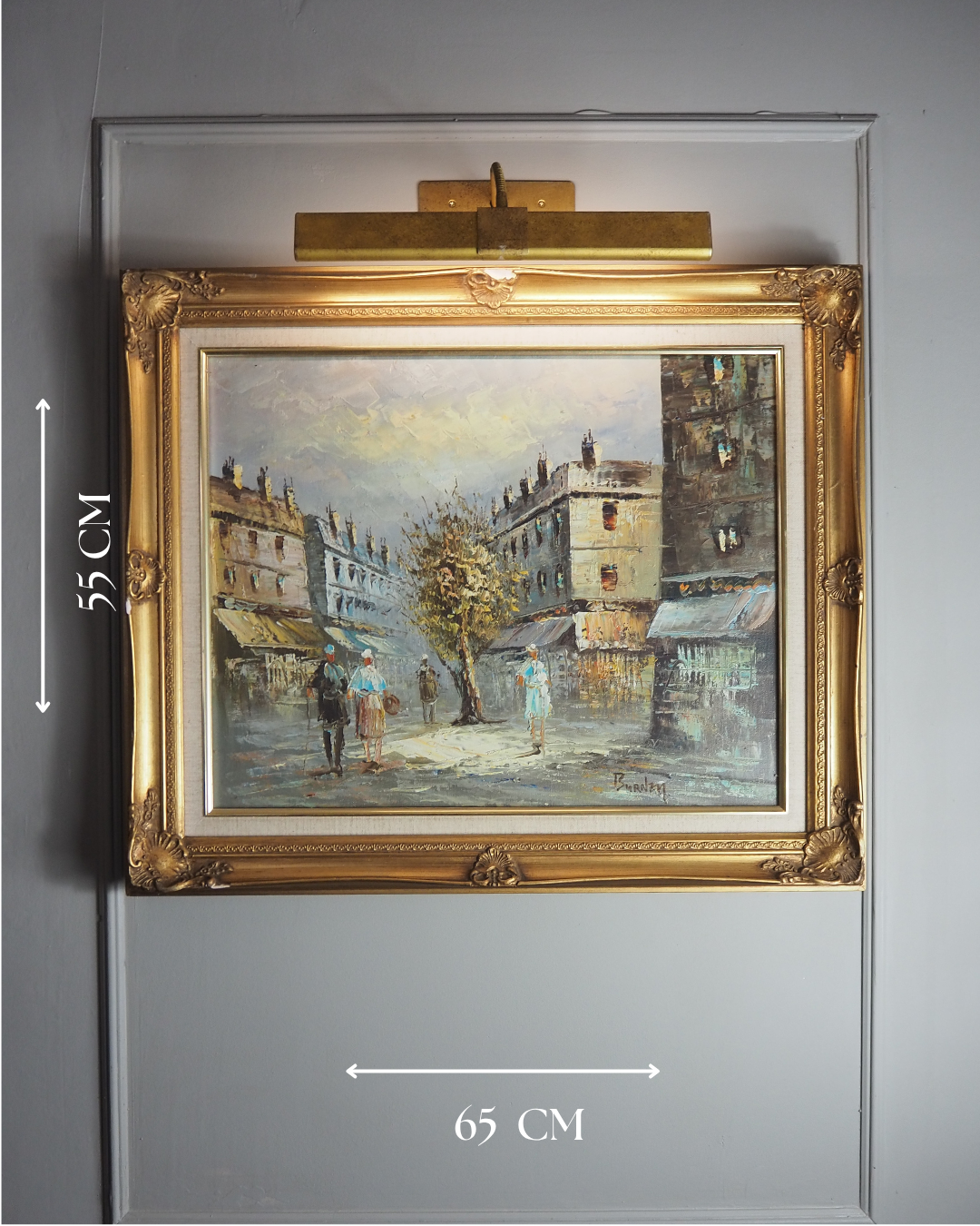 Homage to Caroline Burnett – Large Parisian Street Scene Oil on Canvas