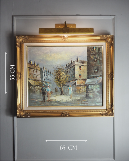 Homage to Caroline Burnett – Large Parisian Street Scene Oil on Canvas